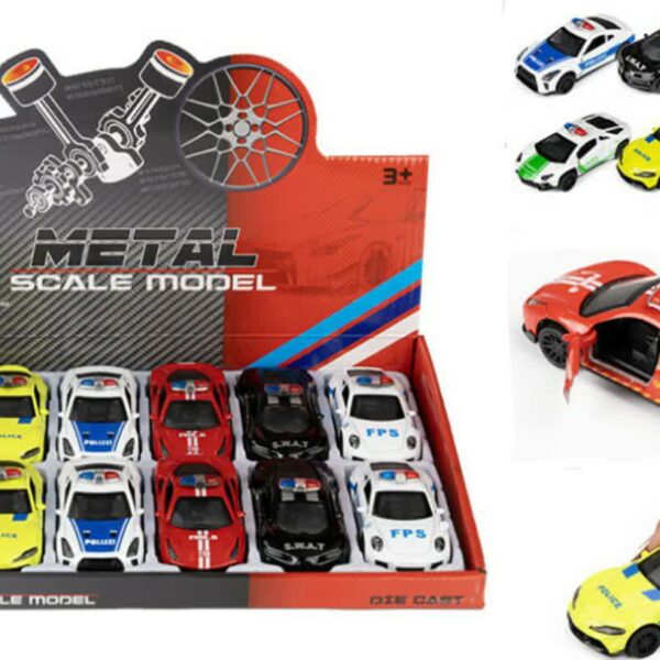 ماشین پلیس فلزی درب بازشو وارداتی 24عددی کد0191